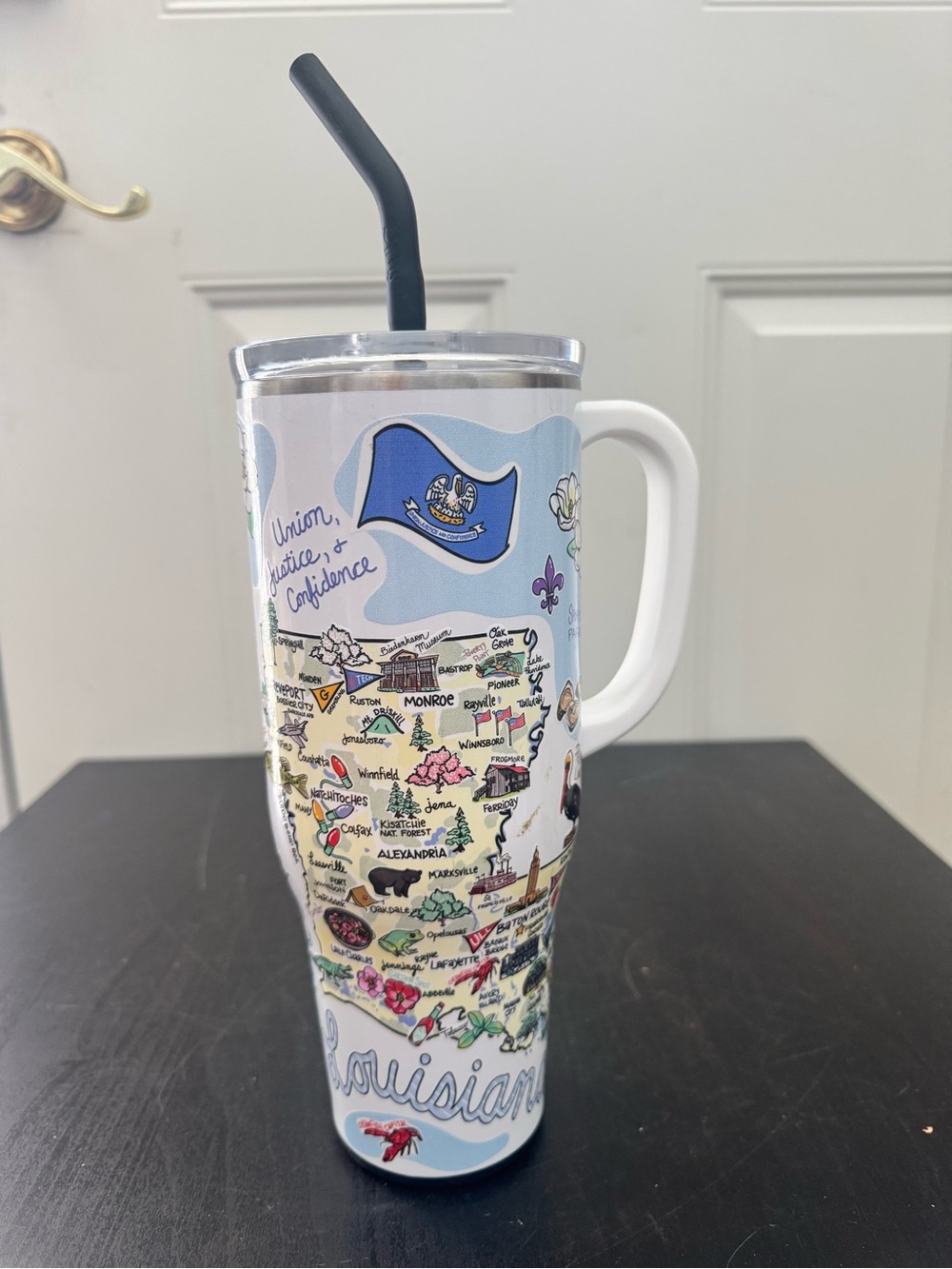 Swig Life Fish Kiss Louisiana Large Tumbler Cup Lid Straw 40oz Stainless Steel